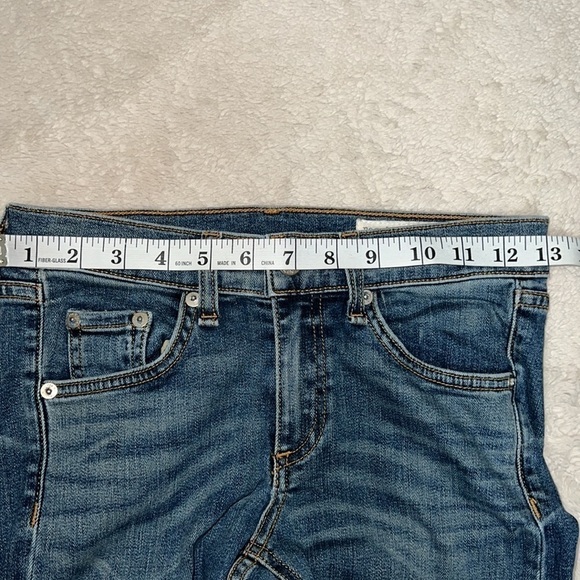 Rag & Bone Mid Rise Slim Leg Capri Blue Denim Jeans - Size 25 - Picture 7 of 13